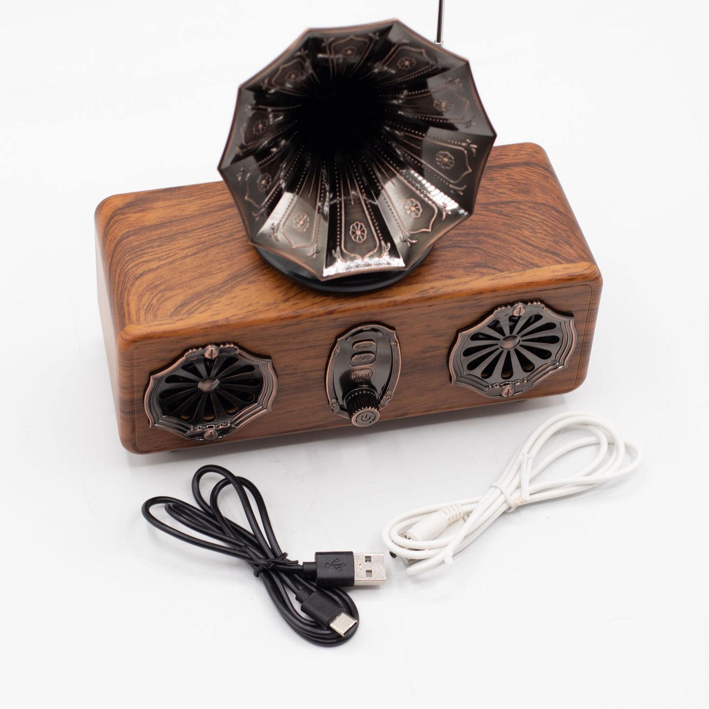 Retro Double Horn Gramophone Bluetooth Speaker – 5.4W x 2