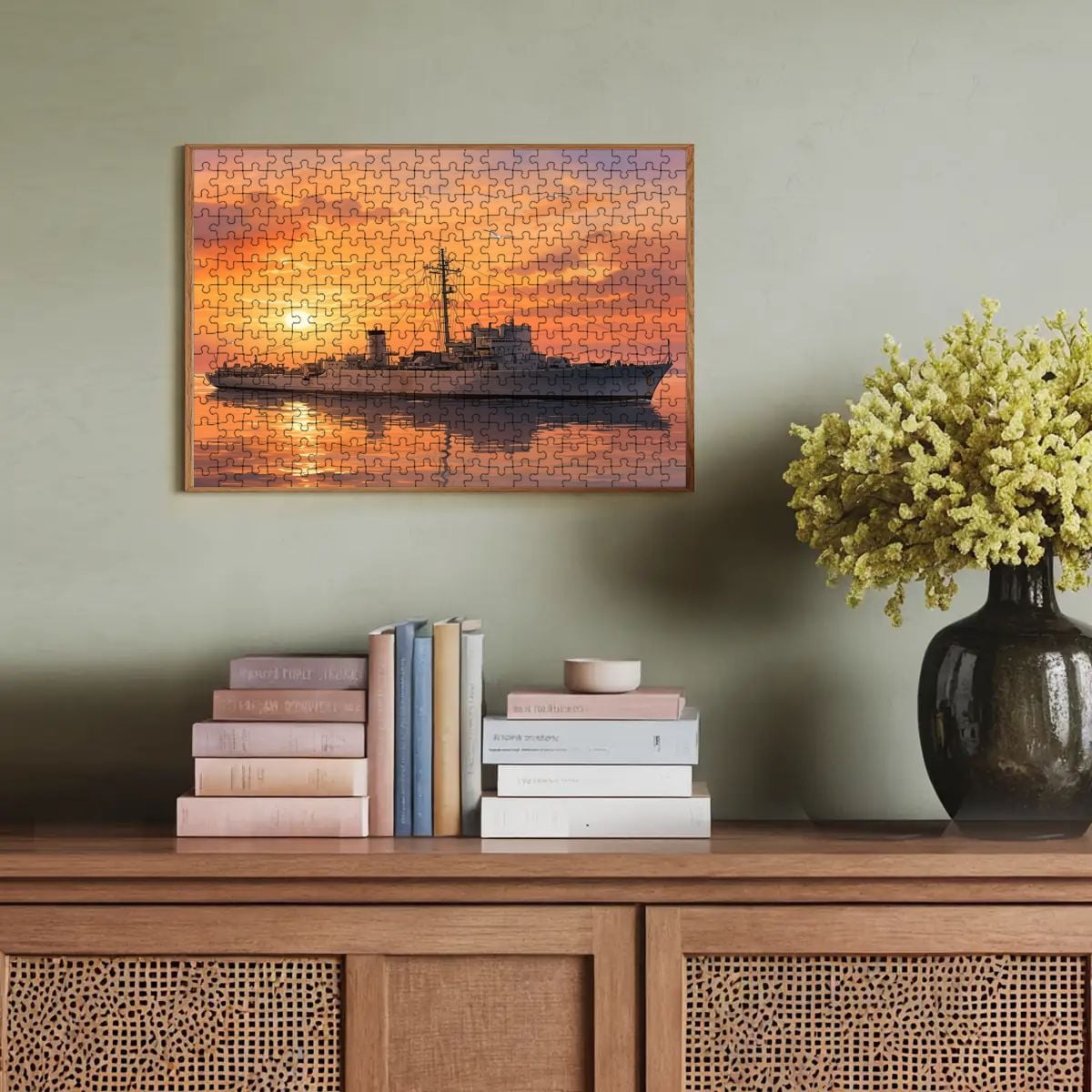 WWII Flower-Class Corvette Wooden Jigsaw Puzzle | 300 Pieces | 15"×10.2"