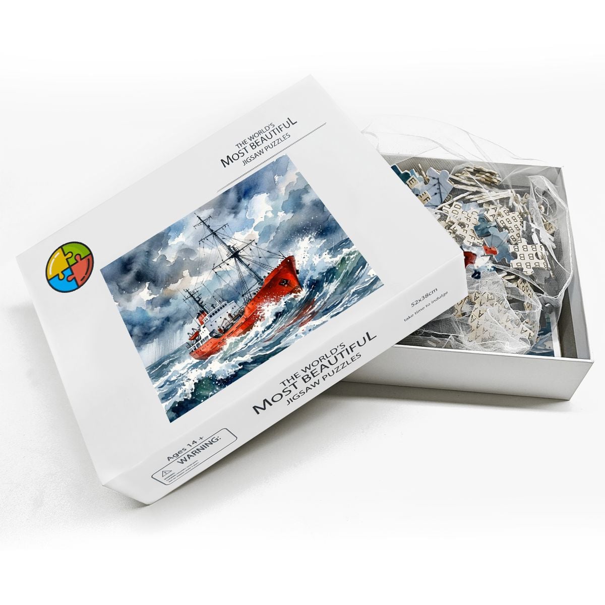 Offshore Radio Ship in Rough Seas – 500 Piece Wooden Jigsaw Puzzle