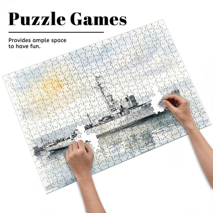 USS Density Later MV Galaxy 500-Piece Wooden Jigsaw Puzzle, WWII Minesweeper to Radio London