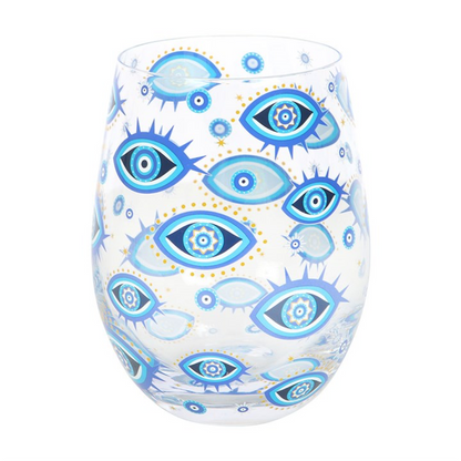 All Seeing Eye Print Stemless Glass