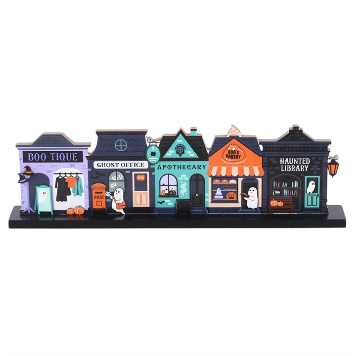Halloween Spooky Street House Decoration – MDF Shelf & Mantel Display