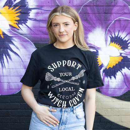 Support Your Local Witch Coven Unisex T-shirt Size L