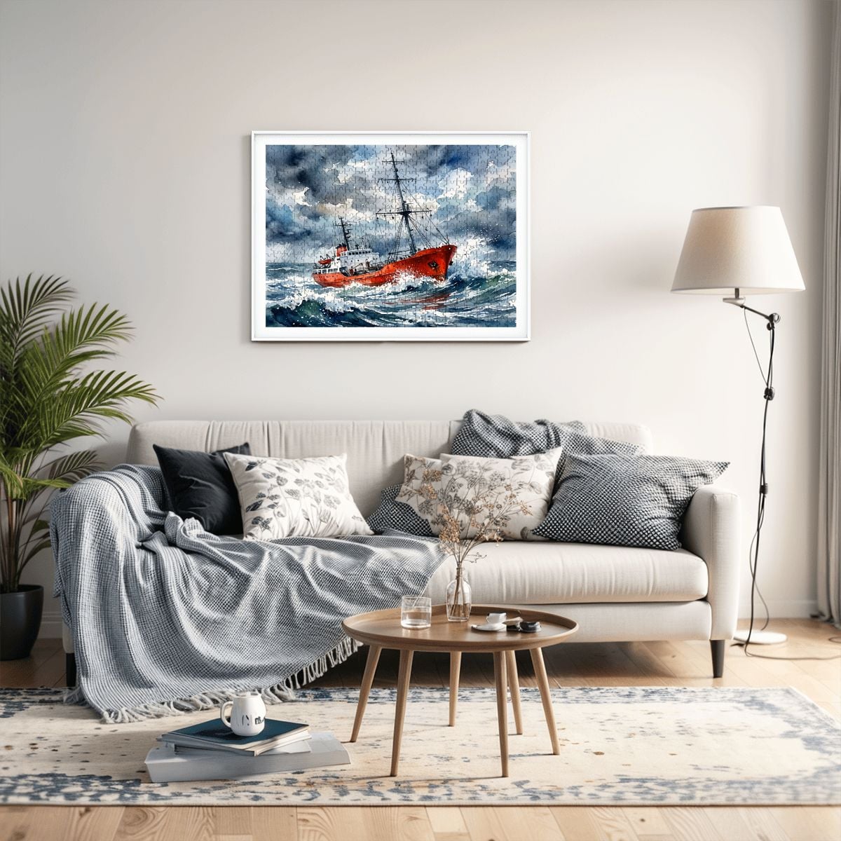 Offshore Radio Ship in Rough Seas – 500 Piece Wooden Jigsaw Puzzle
