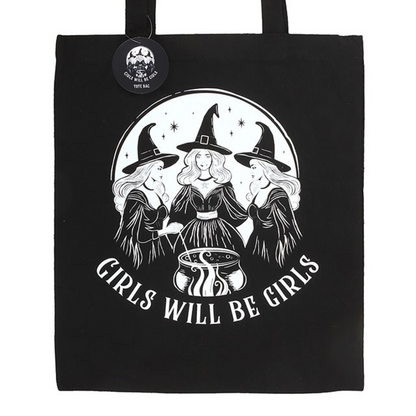 Girls Will Be Girls Witchy Polycotton Tote Bag