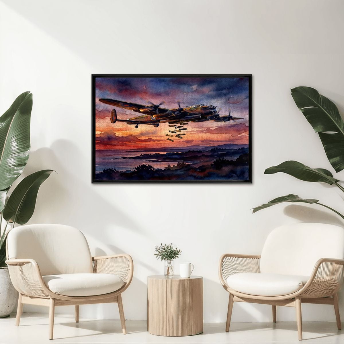 Lancaster Bomber 1000 Piece Wooden Jigsaw Puzzle, WWII Aviation Gift