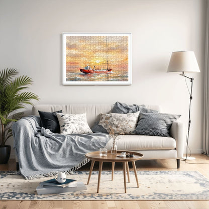MV Mi-Amigo 500-Piece Wooden Jigsaw Puzzle | Radio Caroline Watercolour Art