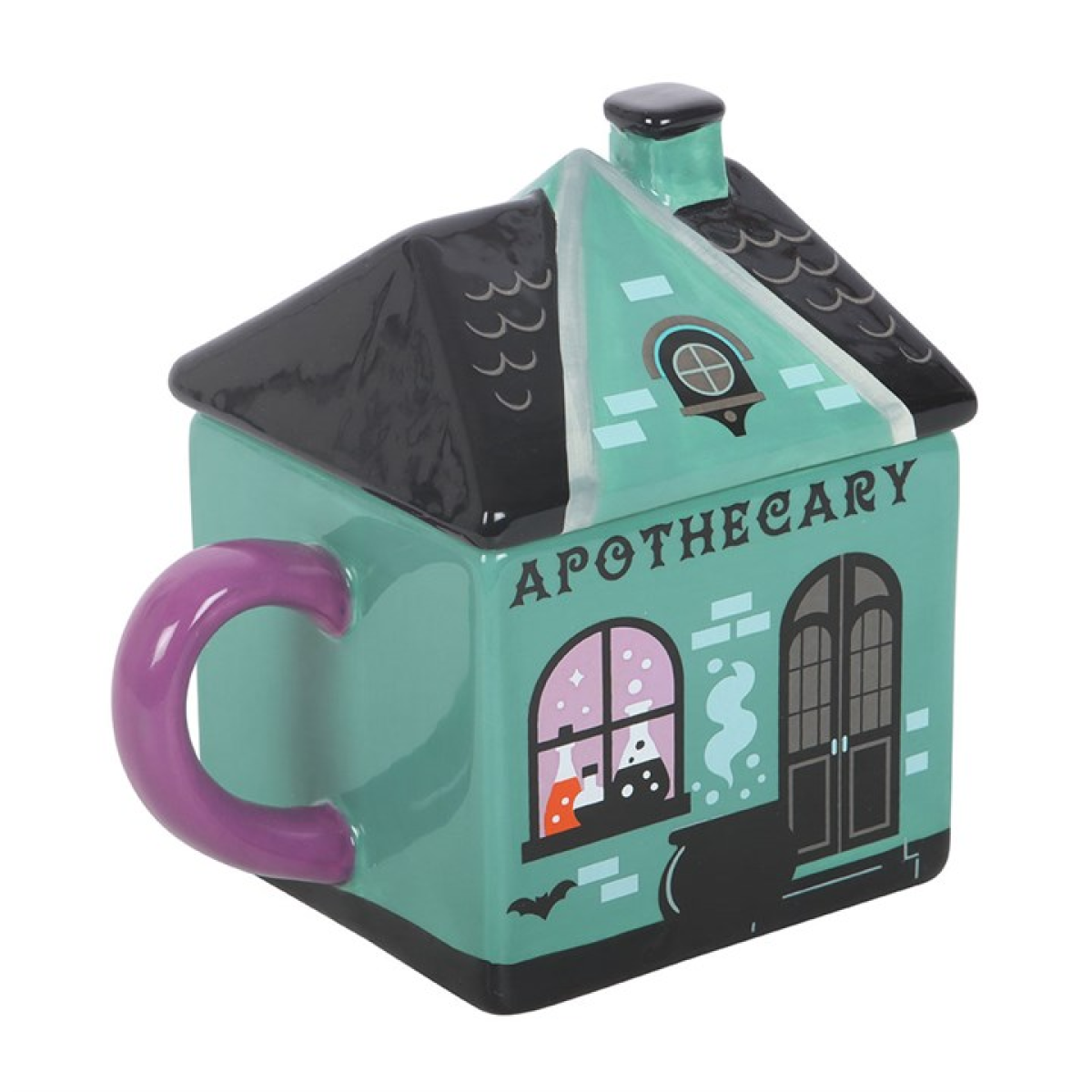 Apothecary Shop Lidded Mug – Halloween Ceramic Mug
