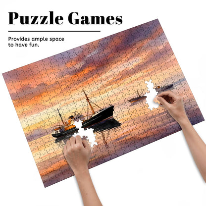 500-Piece Wooden Jigsaw Puzzle – Ross Tiger & Ross Revenge (Home of Radio Caroline)