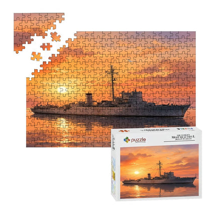 WWII Flower-Class Corvette Wooden Jigsaw Puzzle | 300 Pieces | 15"×10.2"