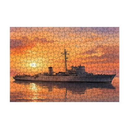 WWII Flower-Class Corvette Wooden Jigsaw Puzzle | 300 Pieces | 15"×10.2"