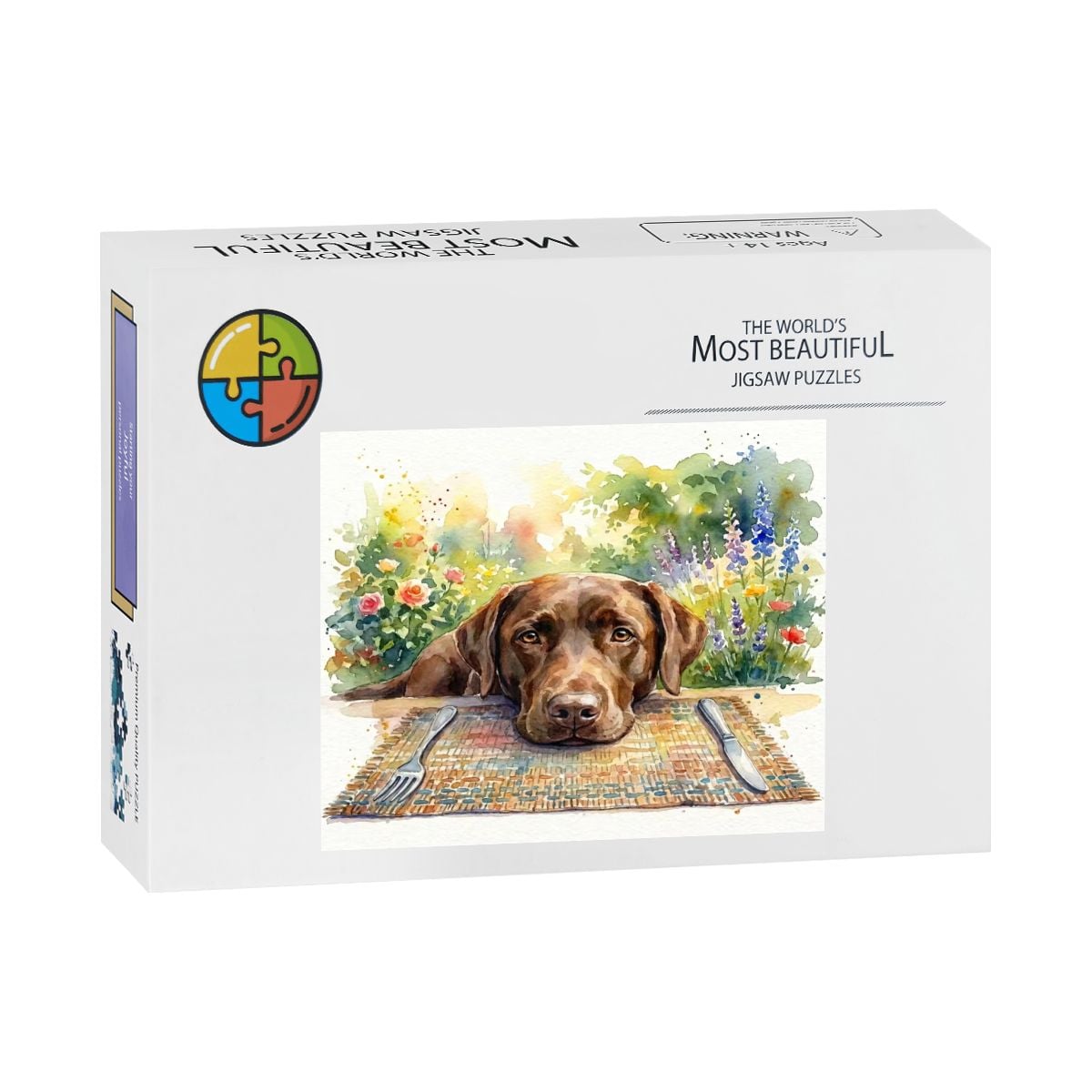 500 Piece Wooden Jigsaw Puzzle - Brown Labrador Dog at the Table (20.5" x 15")