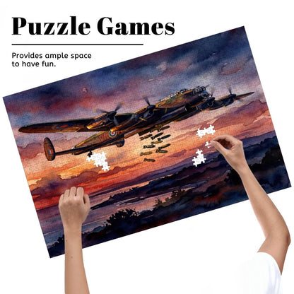 Lancaster Bomber 1000 Piece Wooden Jigsaw Puzzle, WWII Aviation Gift