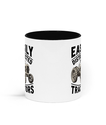 Easily Distracted By Tractors Two Toned Ceramic Mug