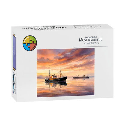 500-Piece Wooden Jigsaw Puzzle – Ross Tiger & Ross Revenge (Home of Radio Caroline)