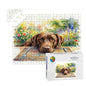 500 Piece Wooden Jigsaw Puzzle - Brown Labrador Dog at the Table (20.5" x 15")