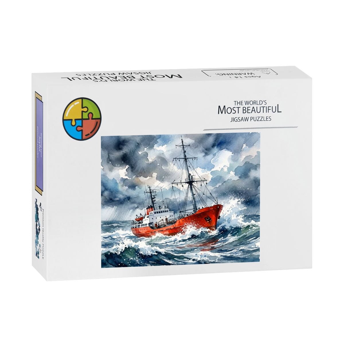 Offshore Radio Ship in Rough Seas – 500 Piece Wooden Jigsaw Puzzle