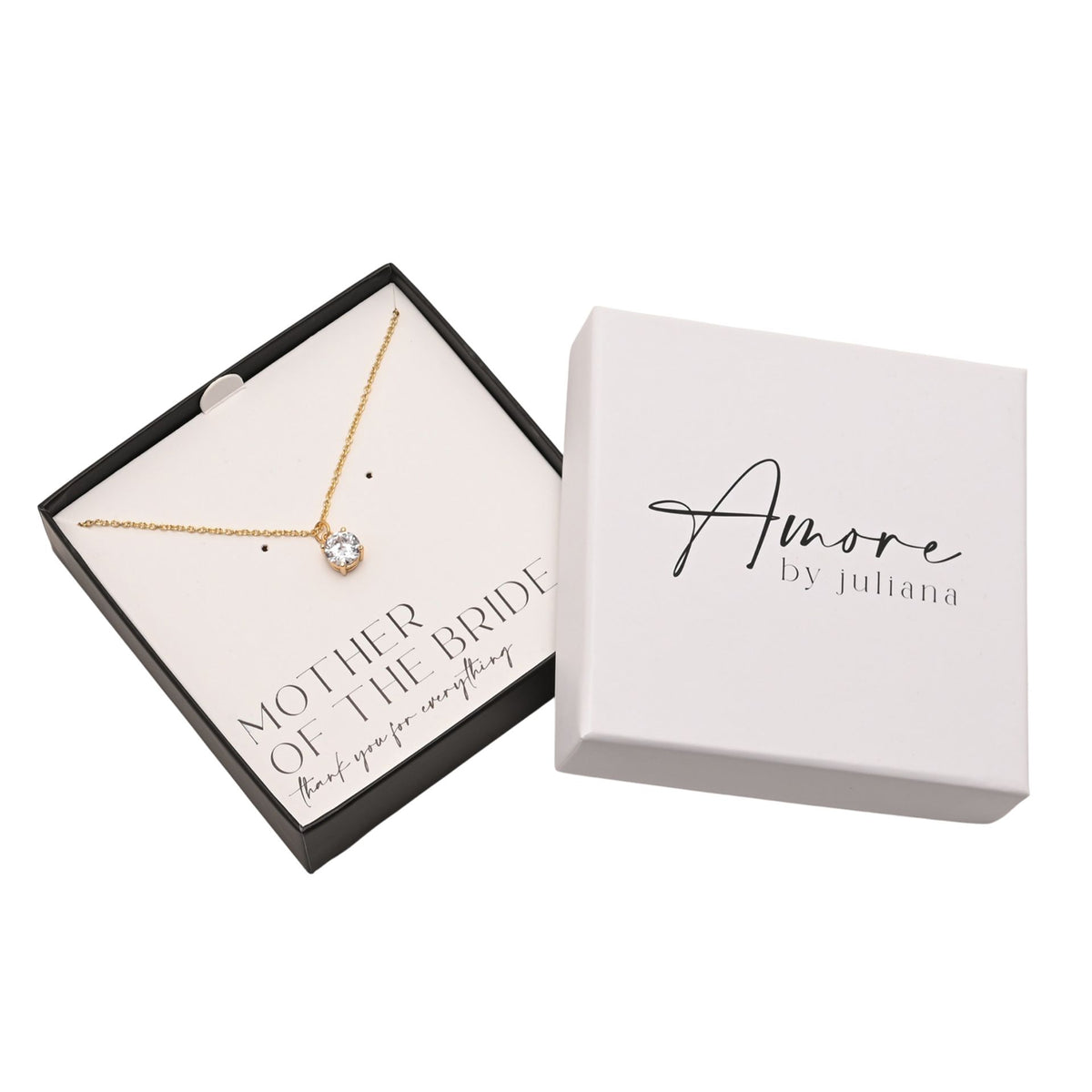 Amore Gold Plated Crystal Pendant Necklace – Mother of the Bride Gift