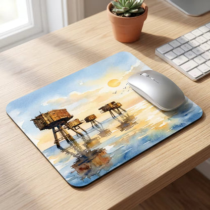 Sea Fort Mouse Mat – Watercolour Thames Estuary Art