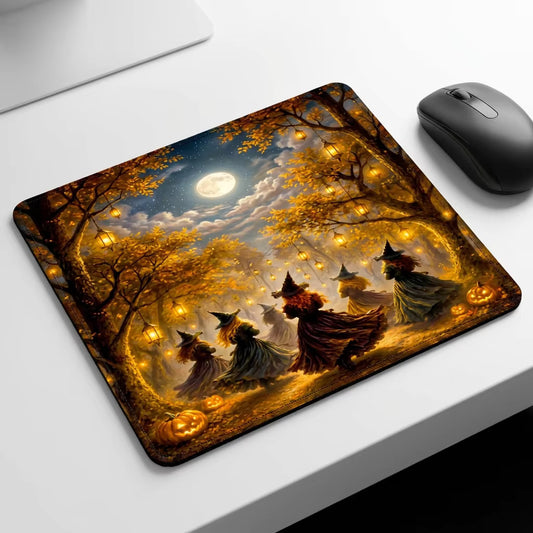 Witch Forest Dance Mouse Mat – Halloween Desk Art