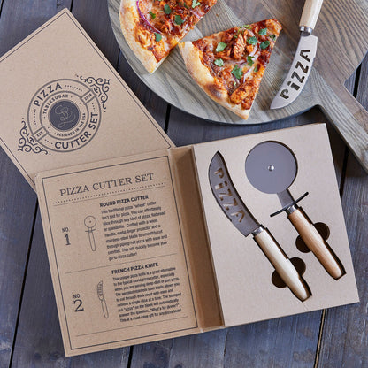 Santa Barbara Pizza Cutter & Knife Gift Set