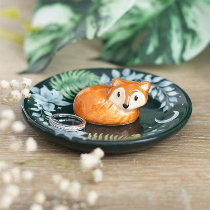 Green Fox Trinket Dish – Ceramic Jewellery Holder