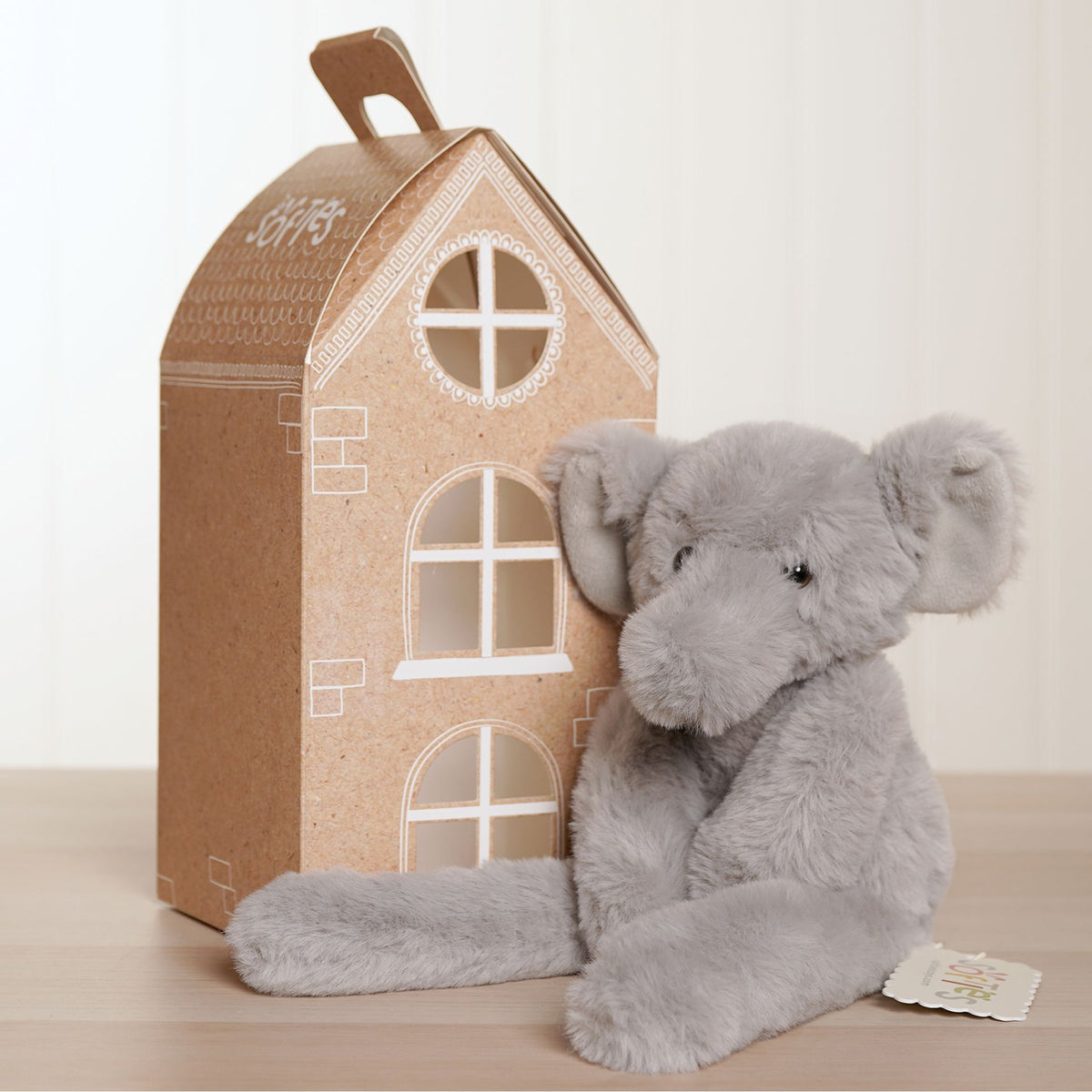 Nelly The Plush Long Leg Grey Elephant 35 cm