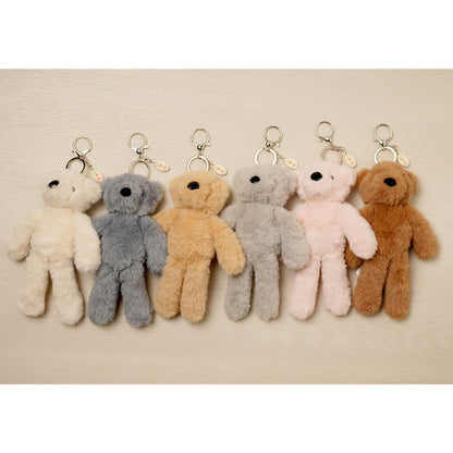 Ste The Plush Light Grey Bear Keyring