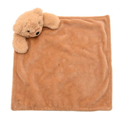 Softies Baby Comforter - Hudson Bear - Light Brown Two Side Short Plush 27cm x 27cm