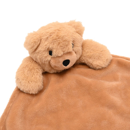 Softies Baby Comforter - Hudson Bear - Light Brown Two Side Short Plush 27cm x 27cm