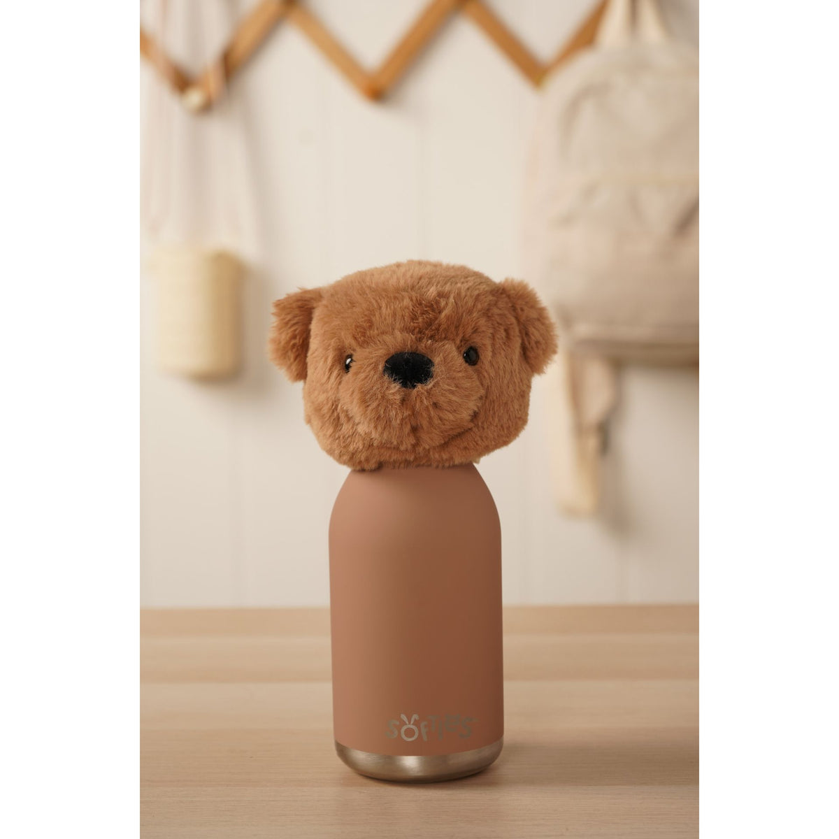 Hampton The Plush Teddy Dark Brown Stainless Steel Water Bottle 23cm / 450ml
