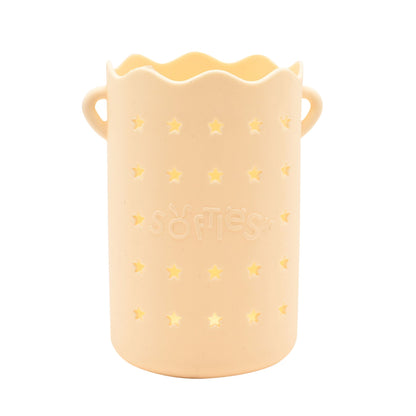 Softies Silicone Water Bottle Bag with Charm Holes and Fabric Clip on Carry Strap