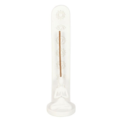 White Chakra and Yoga Pose Incense Stick Holder