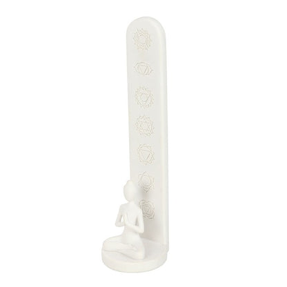 White Chakra and Yoga Pose Incense Stick Holder
