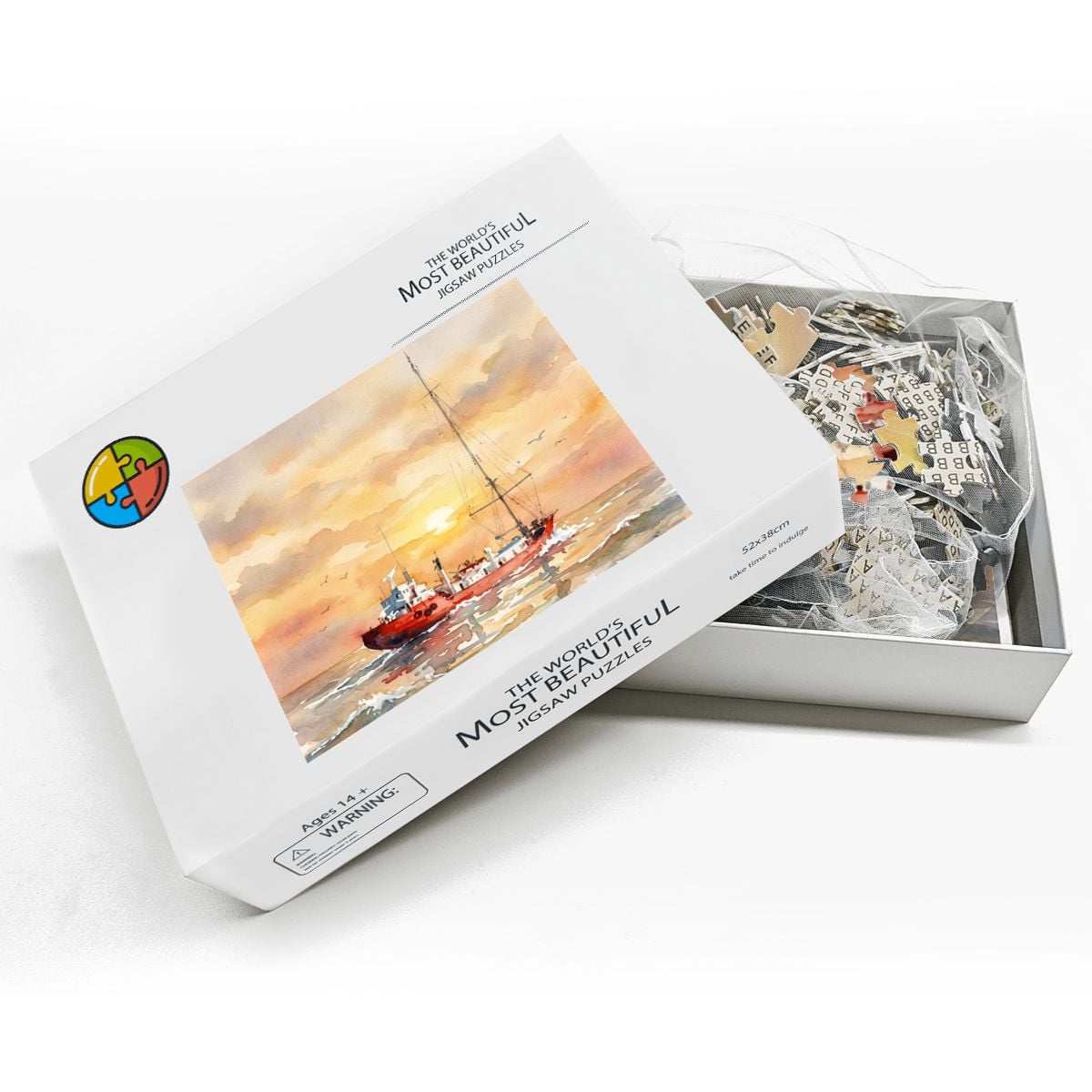 MV Mi-Amigo 500-Piece Wooden Jigsaw Puzzle | Radio Caroline Watercolour Art