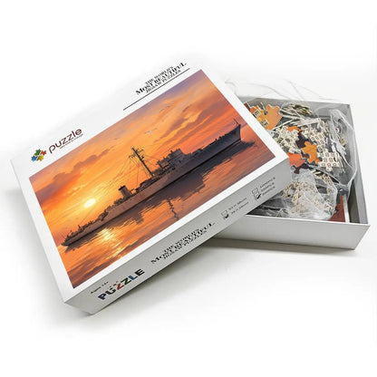 WWII Flower-Class Corvette Wooden Jigsaw Puzzle | 300 Pieces | 15"×10.2"