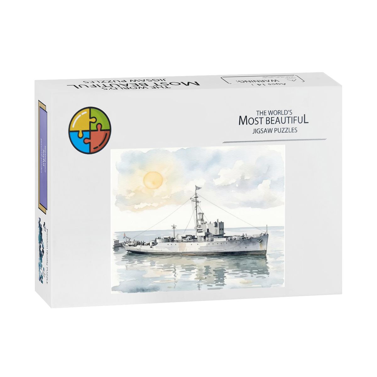 USS Density Later MV Galaxy 500-Piece Wooden Jigsaw Puzzle, WWII Minesweeper to Radio London
