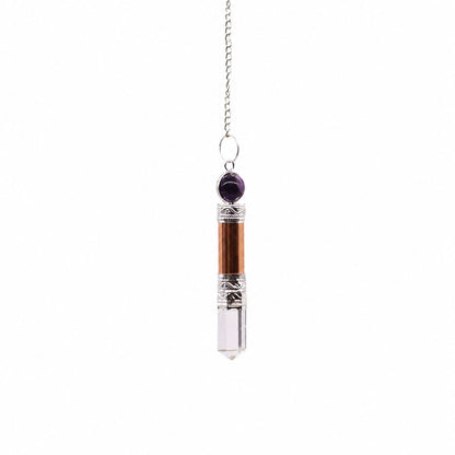 Copper Amethyst & Quartz Pendulum
