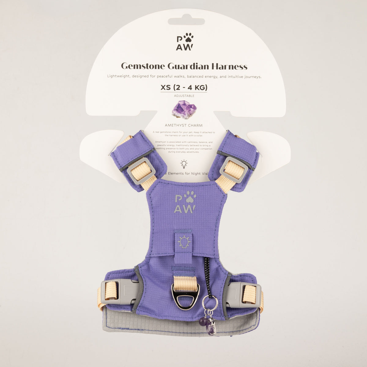 PAW XS Reflective Dog Harness – Lavender & Amethyst