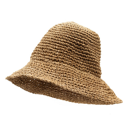 Nomad Sari Floppy Straw Sun Hat, Natural Coffee