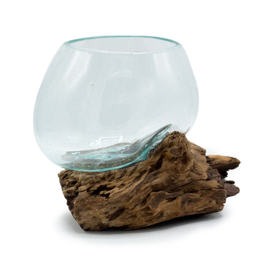 Molten Glass on Wood – Medium Bowl | Handmade in Bali