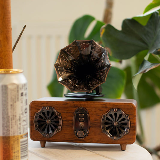 Retro Double Horn Gramophone Bluetooth Speaker – 5.4W x 2
