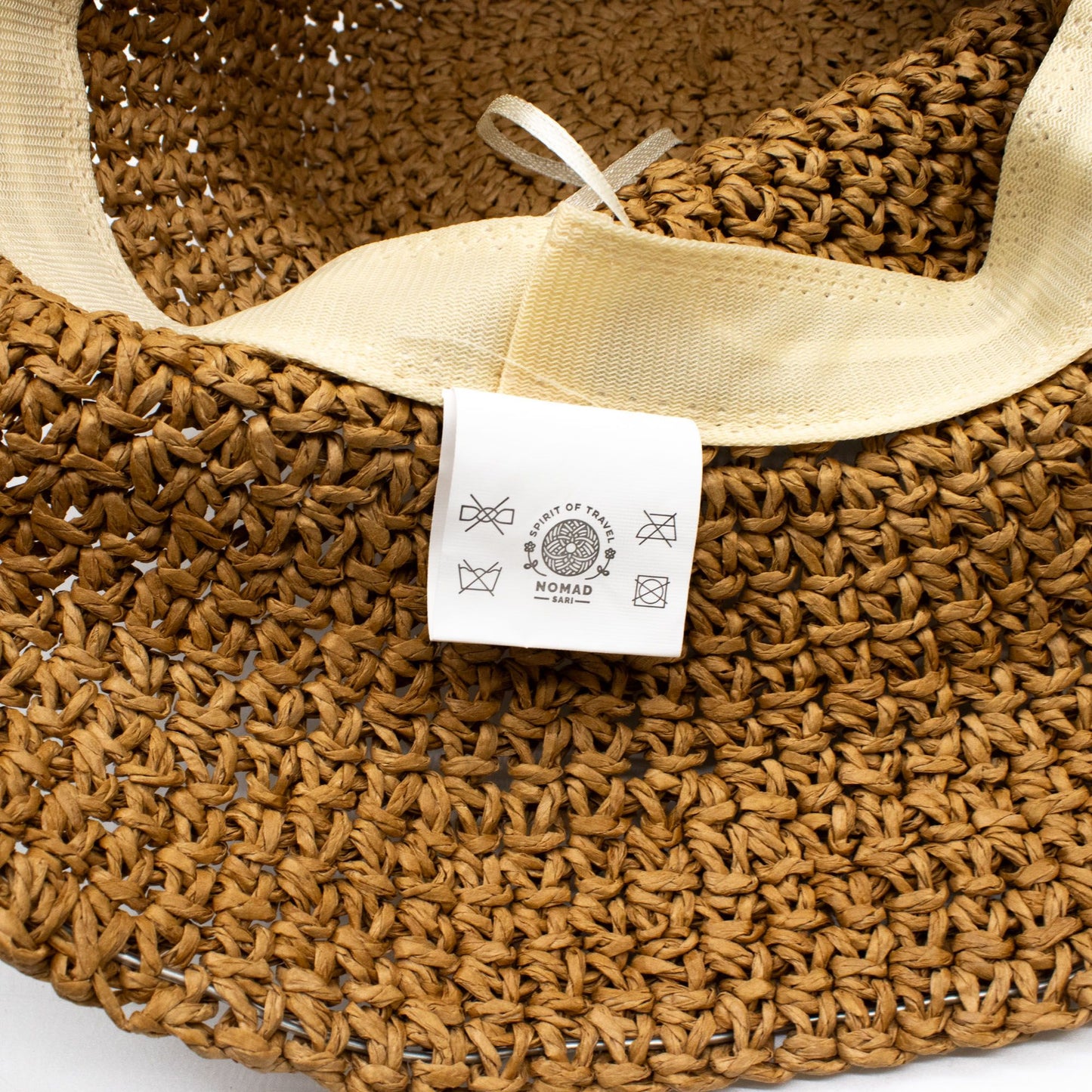 Nomad Sari Floppy Straw Sun Hat, Natural Coffee