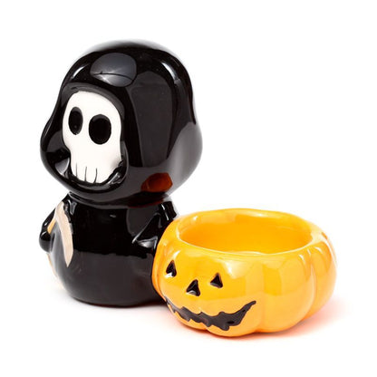 Ceramic Skull Boy Tea Light Candle Holder | Halloween Decor