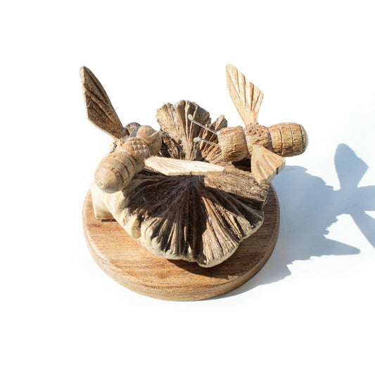 Handmade Parasite Wood Bee Carving – Bees in The Works