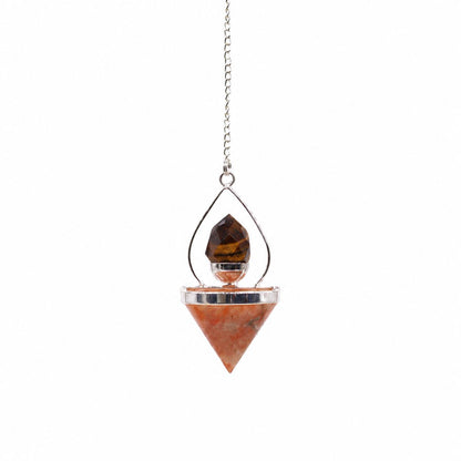 Gemstone Lantern Pendulum – Sunstone & Tigereye