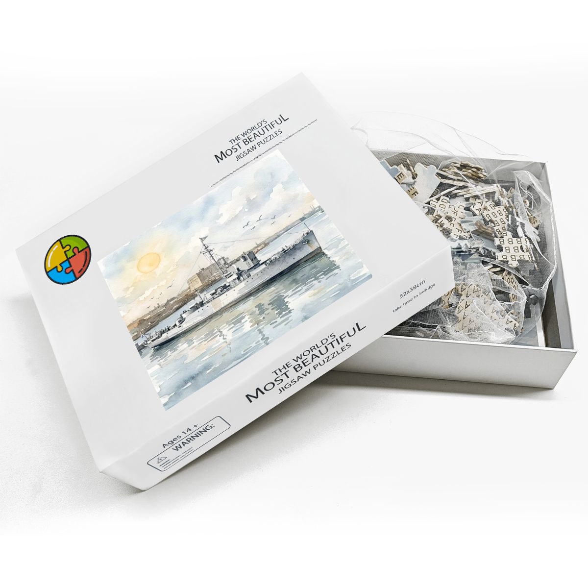 USS Density Later MV Galaxy 500-Piece Wooden Jigsaw Puzzle | WWII Minesweeper to Radio London