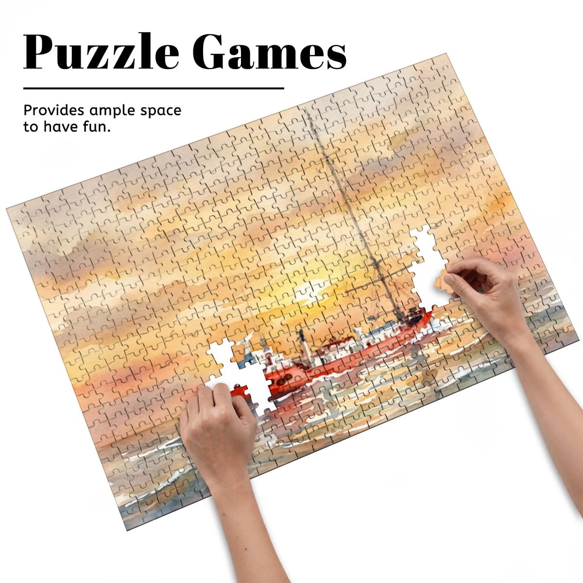 MV Mi-Amigo 500-Piece Wooden Jigsaw Puzzle | Radio Caroline Watercolour Art