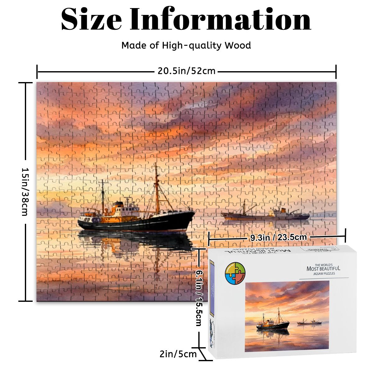 500-Piece Wooden Jigsaw Puzzle – Ross Tiger & Ross Revenge (Home of Radio Caroline)