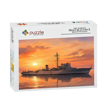 WWII Flower-Class Corvette Wooden Jigsaw Puzzle | 300 Pieces | 15"×10.2"